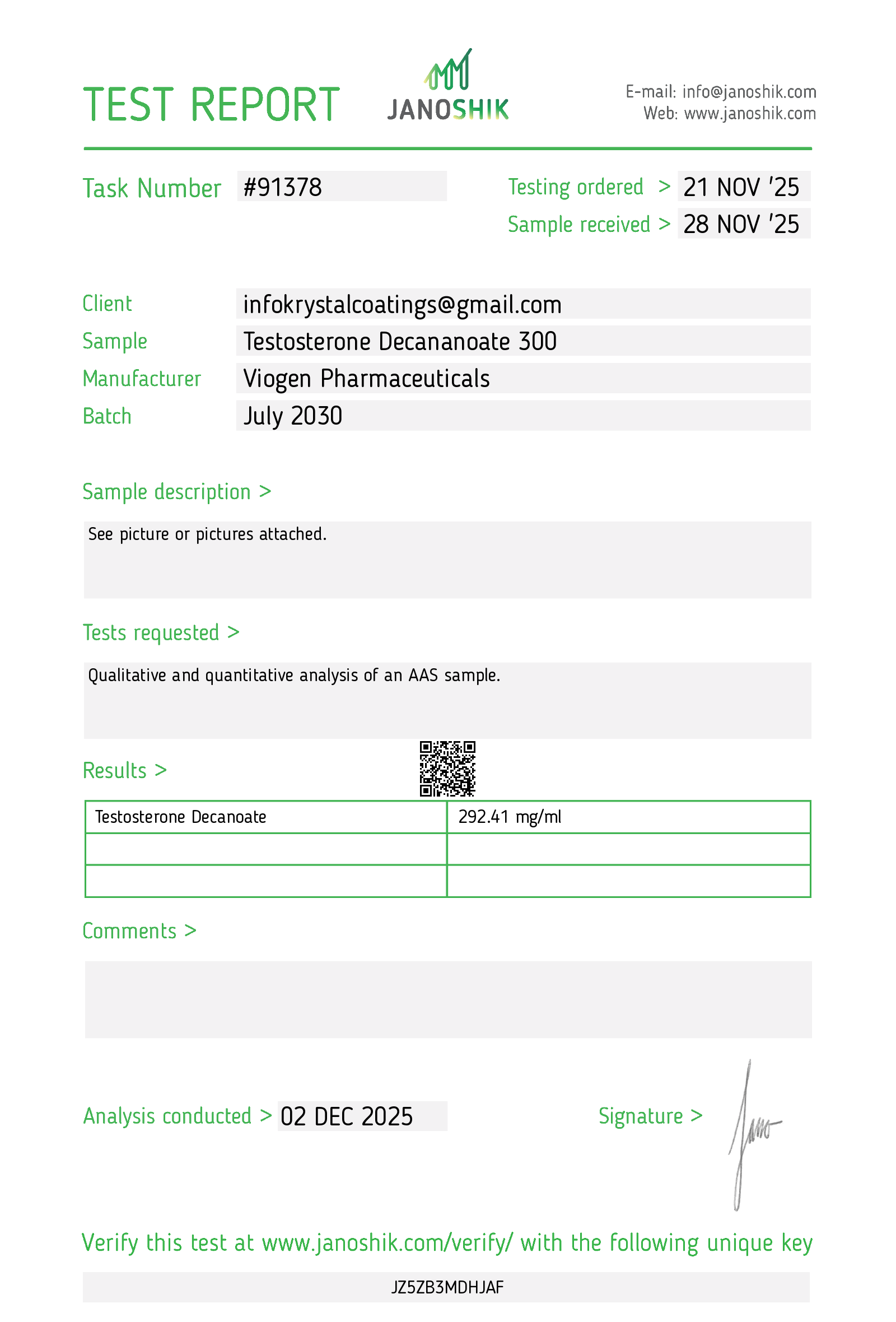 Viogen Nandrolone Decanoate 300mg